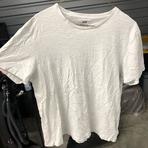 Men’s H&M Medium White & Silver Striped T-Shirt